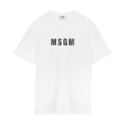 Stijlvolle T-shirts en Polos Msgm , White , Heren