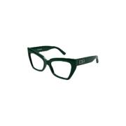 Stijlvolle Bril met Acetaat Frame Balenciaga , Green , Unisex