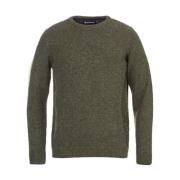 Shetland Wool Crew Neck Sweater Barbour , Green , Heren