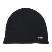 Metalen Logo Wol Kasjmier Baret Hugo Boss , Black , Dames