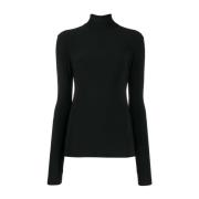 Zwarte Slim-Fit Coltrui Sweater Norma Kamali , Black , Dames