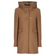 Dubbelzijdige duffle coat met bib en capuchon Fay , Brown , Dames