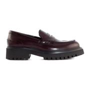 Bourgondische Leren Loafers met Maskerdetail Guglielmo Rotta , Red , D...