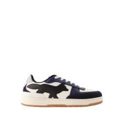 Blauwe Leren Sneakers - Ronde Neus Maison Kitsuné , Multicolor , Dames