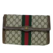 Pre-owned Canvas clutches Gucci Vintage , Beige , Dames