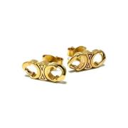 Pre-owned Metal earrings Celine Vintage , Yellow , Dames