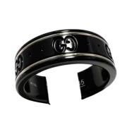 Pre-owned White Gold rings Gucci Vintage , Black , Dames