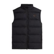 Zwarte Geïsoleerde Gilet Vest Fred Perry , Black , Heren