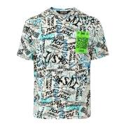 Katoenen T-shirt met Multicolor Logo Just Cavalli , Multicolor , Heren