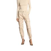 Curvy Fit Cargo Broek in Gabardine Mason's , Beige , Dames