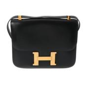 Pre-owned Leather shoulder-bags Hermès Vintage , Black , Dames