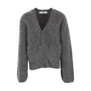 Grijze Alpaca V-Hals Cardigan Sweater Séfr , Gray , Heren