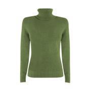 Groene Viscose Trui met Rolnek YES ZEE , Green , Dames