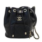 Pre-owned Leather shoulder-bags Chanel Vintage , Black , Dames