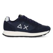 Klassieke leren sneakers met materialen Sun68 , Blue , Heren