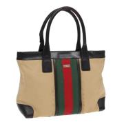 Pre-owned Canvas handbags Gucci Vintage , Beige , Dames