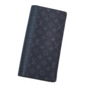 Pre-owned Leather wallets Louis Vuitton Vintage , Black , Heren