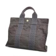 Pre-owned Canvas handbags Hermès Vintage , Gray , Dames