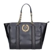 Synthetisch leren dames tote tas Pollini , Black , Dames