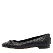 Pre-owned Leather flats Louis Vuitton Vintage , Black , Dames