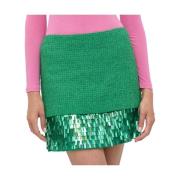 Boucle Paillet Mini Rok Pinko , Green , Dames