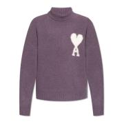 Wollen Coltrui met Logo Ami Paris , Purple , Heren