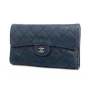 Pre-owned Leather wallets Chanel Vintage , Black , Dames