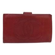 Pre-owned Leather wallets Chanel Vintage , Red , Dames