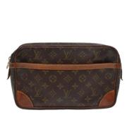 Pre-owned Canvas clutches Louis Vuitton Vintage , Brown , Dames