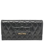 Pre-owned Leather wallets Miu Miu Pre-owned , Black , Dames