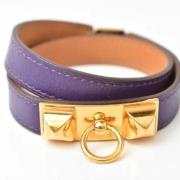 Pre-owned Leather bracelets Hermès Vintage , Purple , Unisex