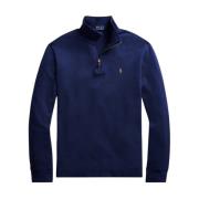 Marineblauwe Estate-Rib Quarter-Zip Pullover Sweater Polo Ralph Lauren...