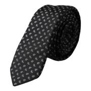 Zwarte Jacquard Zijden Stropdas voor Mannen Dolce & Gabbana , Black , ...