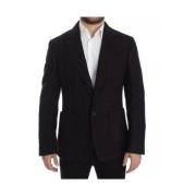 Bordeaux Alpaca Twee-Knoop Blazer Dolce & Gabbana , Black , Heren