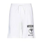 Katoenen Logo Shorts Casual Stijl Moschino , White , Heren