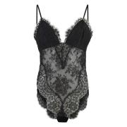 Kant V-hals Bodysuit Zimmermann , Black , Dames