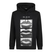 Zwarte Sweatshirt Verhoog Stijl Aw24 Balmain , Black , Heren