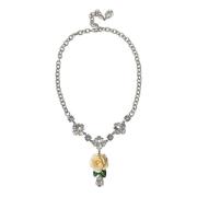 Kristallen Rozen Hanger Ketting Dolce & Gabbana , Gray , Dames