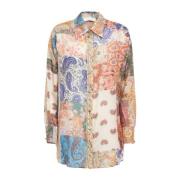 Beige Zijden Oversized Shirt Zimmermann , Multicolor , Dames