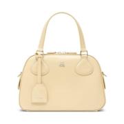 Elegante leren tas met iconisch logo Courrèges , Beige , Dames