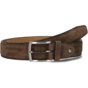 Klassieke Bruine Leren Riem Van Bommel , Brown , Heren