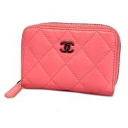 Pre-owned Leather home-office Chanel Vintage , Pink , Dames