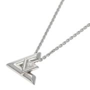 Pre-owned White Gold necklaces Louis Vuitton Vintage , Gray , Dames