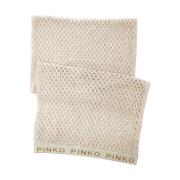 Beige Acryl Mesh Sjaal met Logoprint Pinko , Beige , Dames