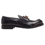 Zwarte leren mocassins met messing logo Dolce & Gabbana , Black , Here...