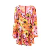 Korte jurk met multicolor Daisy Flowers print Dolce & Gabbana , Multic...