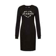 Moderne Katoenen Logo Jurk Love Moschino , Black , Dames