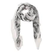 Witte Sjaal met Trompe L'Oeil Print Alexander McQueen , White , Heren