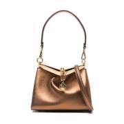 Gouden Bruine Metallic Handtas met Sluiting Etro , Brown , Dames