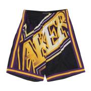 NBA Big Face Basketbalshorts Zwart Mitchell & Ness , Multicolor , Here...